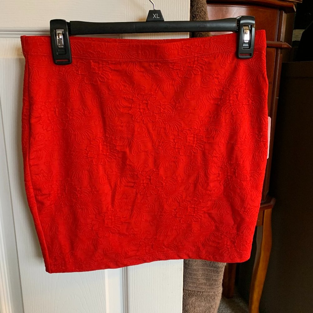 Red Forever 21 bodycon mini skirt NWT
